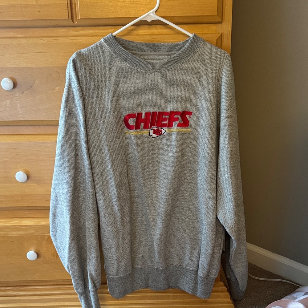 Majestic Gray Chiefs Crewneck Sweater